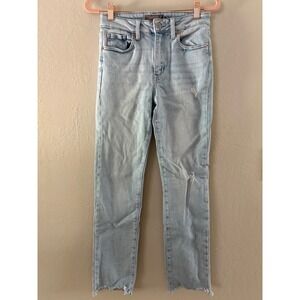 Just USA Distressed Hem Jeans Light Wash Denim‎ Casual Size 6